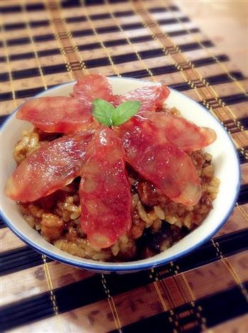 香菇海米酱油糯米饭的做法步骤6