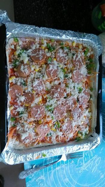 培根火腿蔬菜披萨的做法步骤11