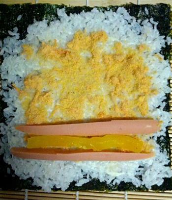 肉松沙拉酱寿司的做法图解3