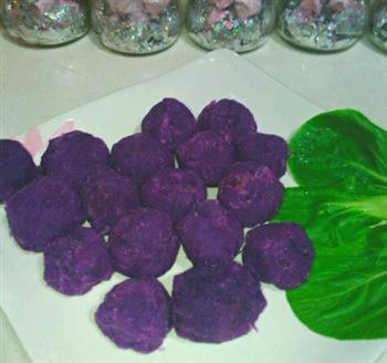奶香蜂蜜紫薯球的做法图解3