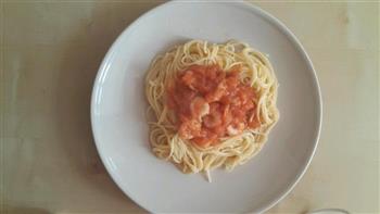 番茄甜虾拌面的做法步骤8