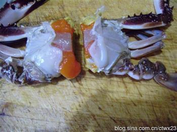 咸蛋黄焗膏蟹的做法步骤7