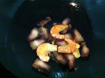 虾干腊肉芥菜煲的做法步骤7