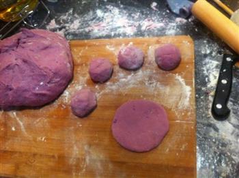 紫薯玫瑰小花卷的做法图解2