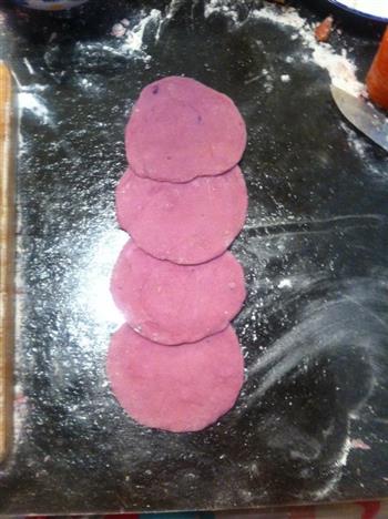 紫薯玫瑰小花卷的做法图解3