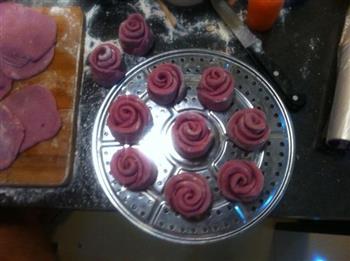 紫薯玫瑰小花卷的做法图解9