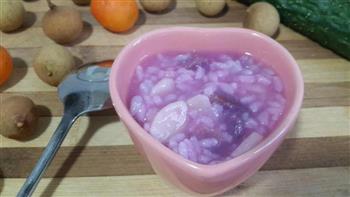 山药紫薯白米粥的做法图解3