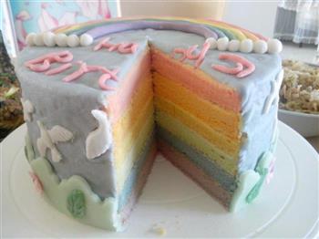 翻糖彩虹蛋糕的做法步骤4
