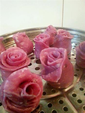 紫薯奶香玫瑰馒头的做法步骤1