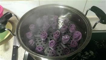 紫薯玫瑰花VS紫薯开花馒头的做法图解8