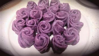 紫薯玫瑰花VS紫薯开花馒头的做法步骤9