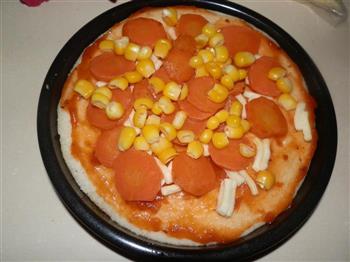 胡萝卜火腿披萨的做法步骤4