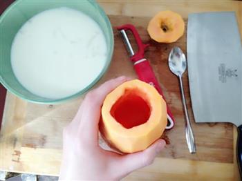 椰奶木瓜冻的做法图解3