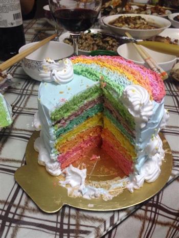 彩虹蛋糕6寸的做法图解9