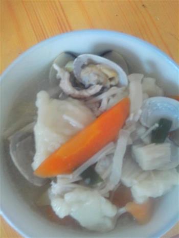 海鲜面疙瘩汤的做法图解5