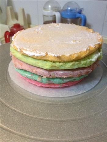 最简单步骤的彩虹蛋糕的做法步骤3