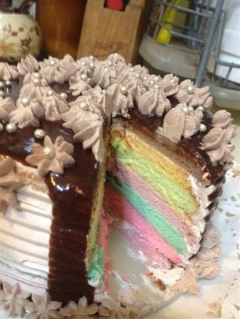 最简单步骤的彩虹蛋糕的做法步骤7