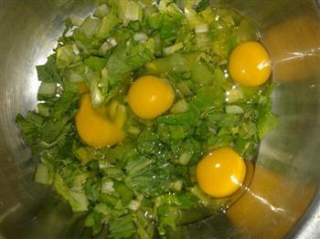 烙鸡蛋小白菜的做法图解2