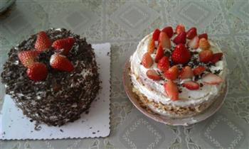 草莓奶油蛋糕黑森林蛋糕的做法图解3