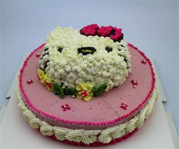 Hello Kitty裱花蛋糕的做法图解1