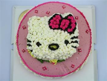 Hello Kitty裱花蛋糕的做法图解2