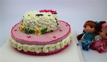 Hello Kitty裱花蛋糕的做法步骤3