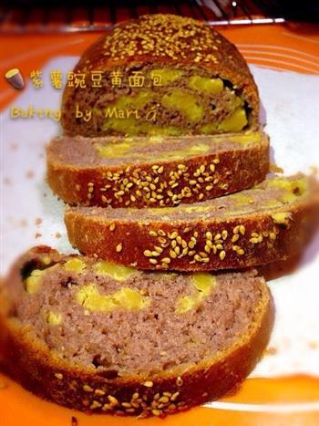 紫薯豌豆黄面包的做法图解8