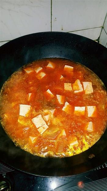 辣白菜豆腐汤的做法图解4