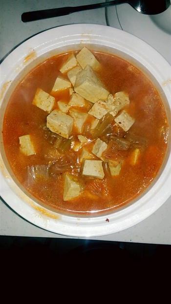 辣白菜豆腐汤的做法图解5