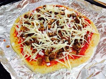 姬松茸薄皮披萨的做法步骤22