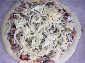 火腿香菇鸡肉披萨的做法步骤19