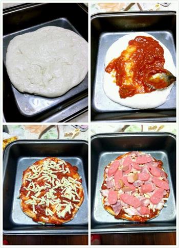 火腿培根披萨的做法图解3