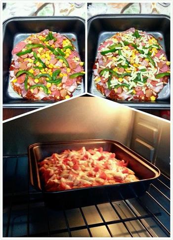 火腿培根披萨的做法步骤4