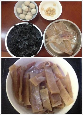 肉丸鱿鱼紫菜汤的做法步骤1