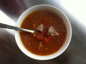 番茄猪肝汤的做法步骤12