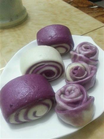 紫色的诱惑--紫薯花卷的做法步骤10