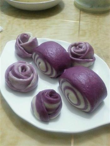 紫色的诱惑--紫薯花卷的做法步骤9