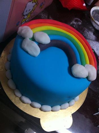 翻糖彩虹蛋糕的做法图解8