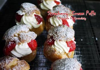 口感丰富的草莓奶油泡芙的做法步骤6