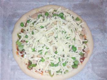 青豆火腿披萨的做法步骤11