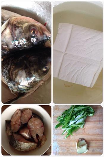 红烧鱼段和鱼头豆腐汤的做法图解1