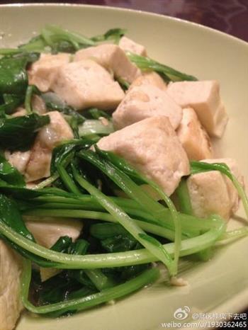 自家鸡毛菜烩豆腐的做法步骤6