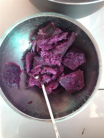 紫薯牛奶麦片糕的做法步骤2