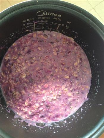 紫薯牛奶麦片糕的做法图解3
