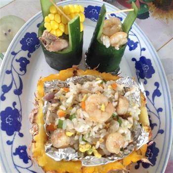 菠萝虾仁炒饭的做法步骤5