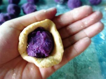椰蓉南瓜紫薯糯米糍的做法图解3