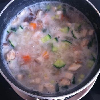 鲜虾蔬菜粥的做法步骤4