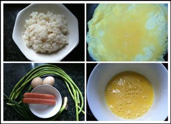 肠仔鸡蛋酱油炒饭的做法步骤1