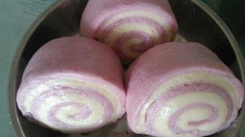 平底锅版水煎双色紫薯馒头的做法步骤1