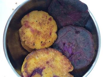 南瓜紫薯饼的做法步骤4